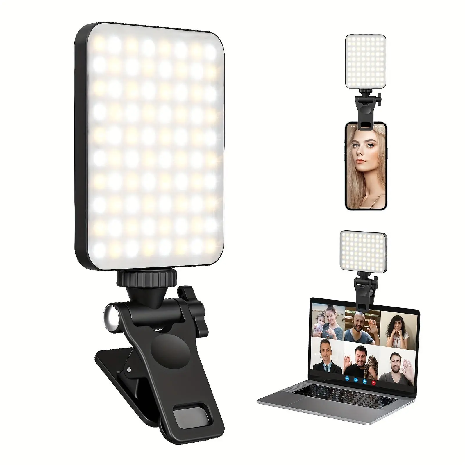 USB Rechargeable Ring Light, 1 Count Portable Selfie Ring Light, LED Clip-on Ring Light for Live Streaming, Vlogging, Makeup, Phone Photography, Portable Small Light