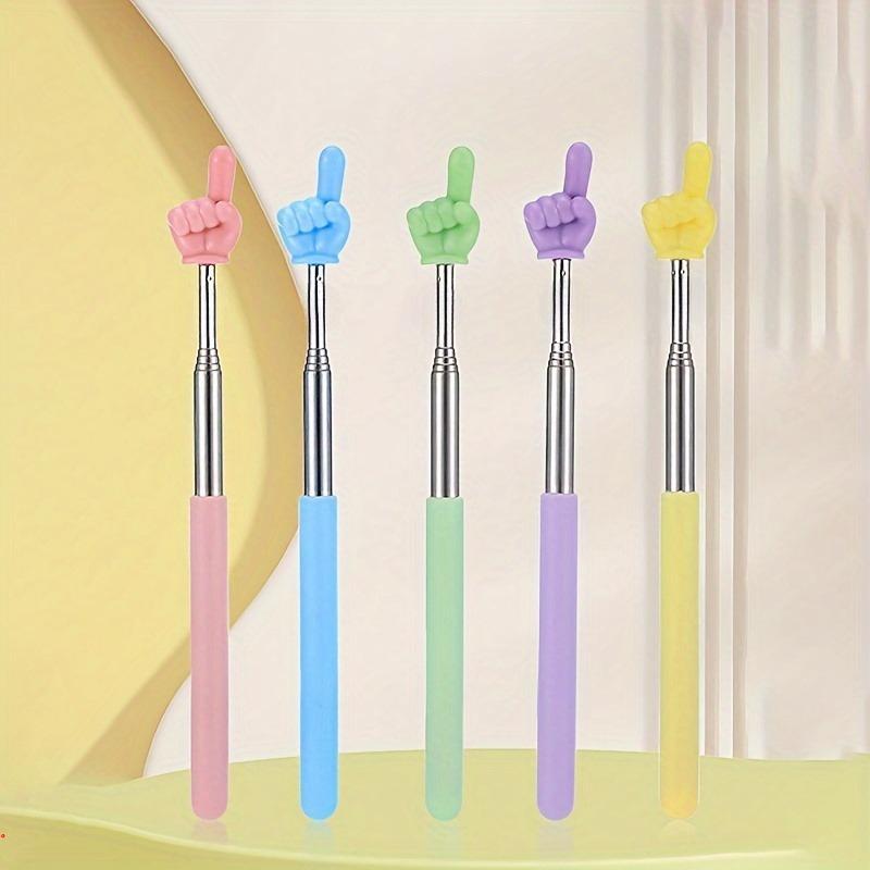 Product Introduction of Random Color Finger Shaped Retractable Pointer Stick, 1 Count Portable Durable Teacher Pointer Stick, Presentation Supplies for Classroom Whiteboard 2