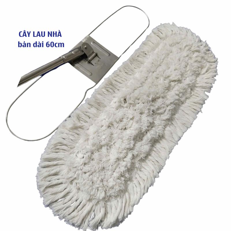 Cây lau nhà 60cm, cây lau bụi công nghiệp inox cứng cáp, bền bông lau cotton thấm hút tốt chất thấm nước Lau Sàn vat  dung gia dinh chổi  lau bệnh viện cây  lau cây  lau