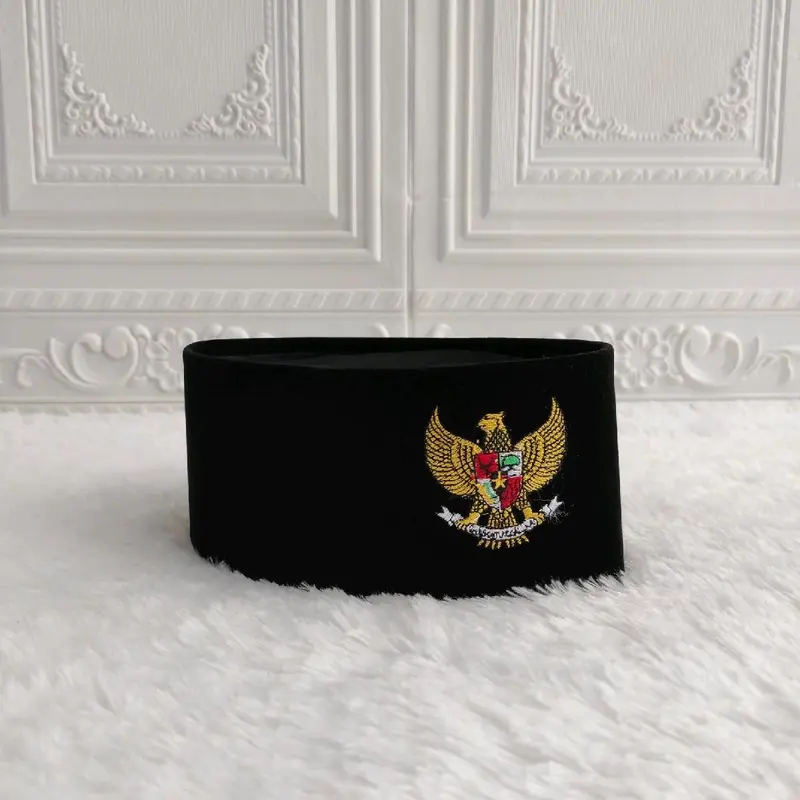 Peci Songkok Kopiah Hitam Lambang Garuda Bordir Tinggi 9cm Harga Murah - Peci Pria Model Terbaru Anak Dan Dewasa Perlengkapan Sholat laki-laki Bisa Bayar Di Tempat COD 3