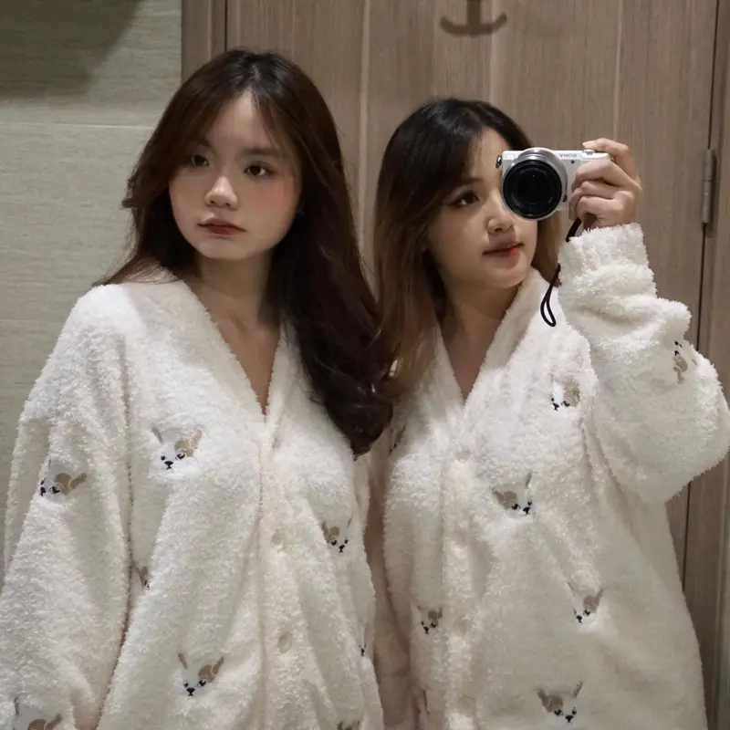 Puppy pyjama set đồ ngủ lông mùa đông dành cho người lớn (ảnh thật 100%) 2