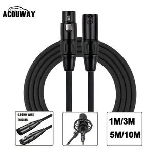 XLR Male To Female Microphone Cable Audio Cord Wire Connector XLR M/F 3Pin Cable 1M/3M/5M/10 Meter Cannon Aux Cable
