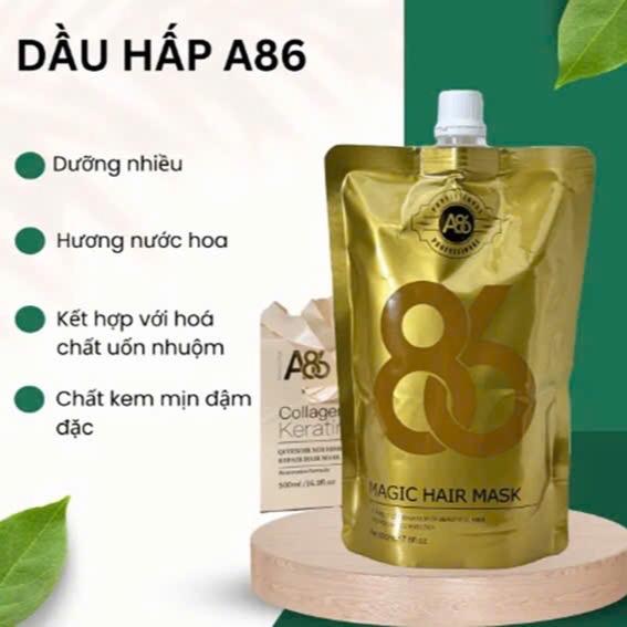 Collagen tươi A86 ph.ục h.ồi tóc h.ư tổn khô sơ hấp ủ tóc hư tổn cho salon 500ml hair cholesterol daub u