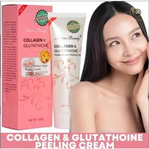 Nature Beauty Collagen and Glutathione Peeling Cream Perfect Magic Peeling Cream Gentle Action Gel Perfect for Deep And Thorough Exfoliation 100ml Skincare Radiant Comfort Skin Repair