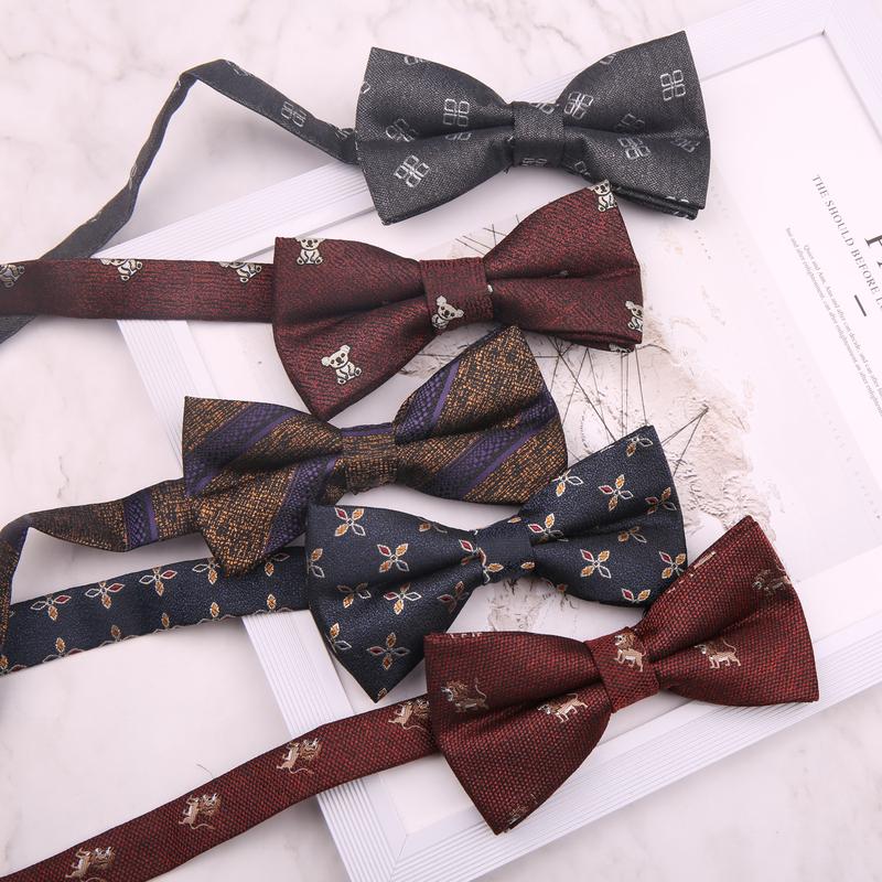Product Introduction of 6 * 12cm Patterned Men's Wedding Groom Groomsman Suit Black Red Blue Striped Formal Banquet Fashion Bow Tie 14
