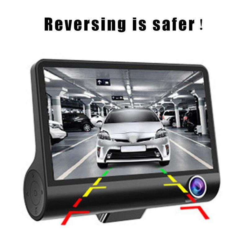 Product Introduction of COD FREE Shipping 3 Lens Full HD 1080P Video Car DVR Recorder / Front / Rear / Inside 1