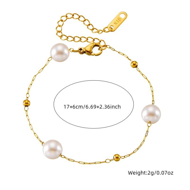 Product Introduction of Vòng Tay Thép Không Gỉ Mạ Vàng, Thời Trang Sang Trọng Giá Cả Phải Chăng Phong Cách Châu Âu Và Mỹ Dây Chuyền Ngọc Trai Tròn Thanh Lịch Cao Cấp, Thời Trang 6