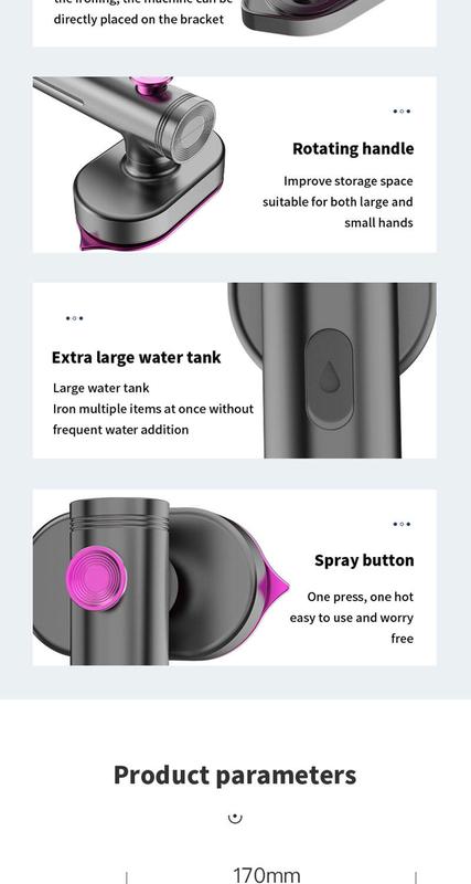 Product Introduction of Portable Mini Steam Iron For Clothes Foldable Handheld Electric Ironer Wet Dry Garment Steamer Ironing Machine Travel Home Appli 24