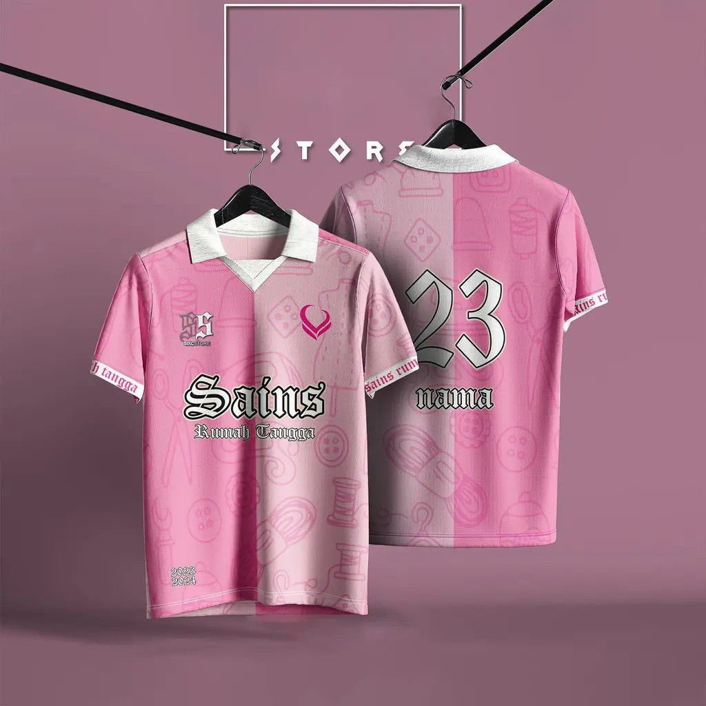 2024 new summer Jersey retro collar pink jersey polyester fiber jersey collar short-sleepred retro collar unisex printed sports T-shirt