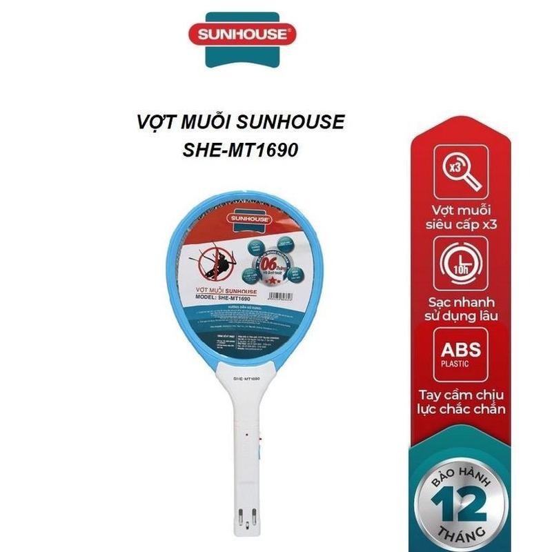 VỢT BẮT MUỖI SUNHOUSE SHE-MT1690 - HÀNG CHÍNH HÃNG