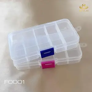 MIULII Kotak Kuku Palsu 10 space/15 space Penyimpanan Plastik