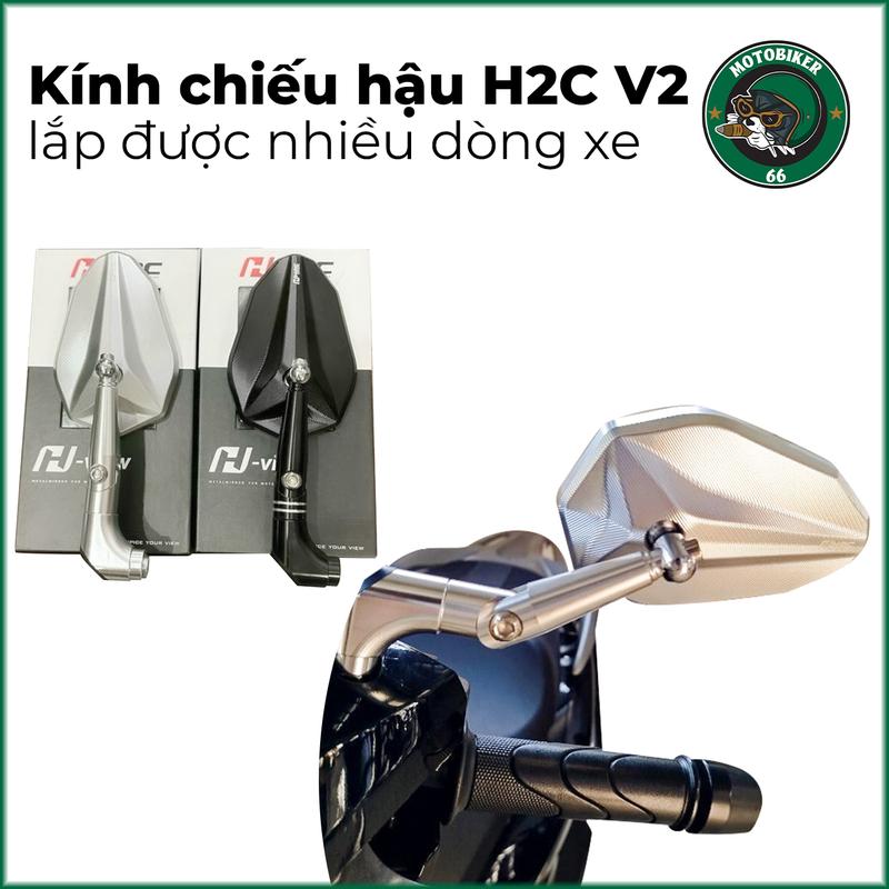 (giá 1 chiếc H2C V2) Gương xe máy kính H2C V2 Nhôm CNC Kính trắng xịn (đạt tiêu chuẩn) Phụ tùng, phụ kiện xe máy lắp xe PG1, XSR ,Winner, AB Vision, SH, Vario, Grande, Vario, Wave h2c  v2 gương  h2c  v2 kính  h2c  v2