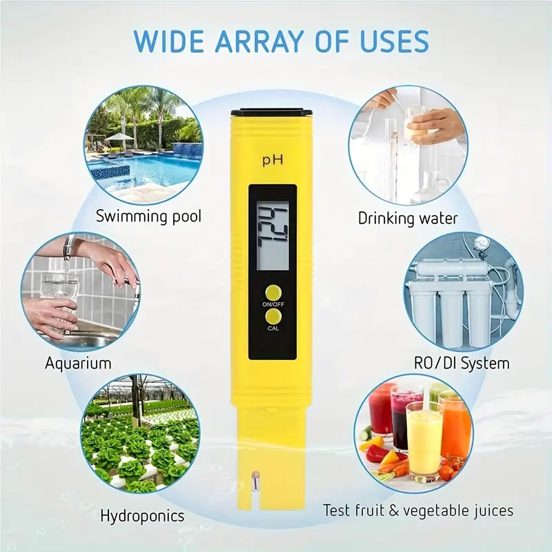 Batteries Powered PH Meter, Digital PH Tester Pen, High Accuracy Pocket Size 0-14 PH Meter for Household Drinking, Pool, Aquarium 2