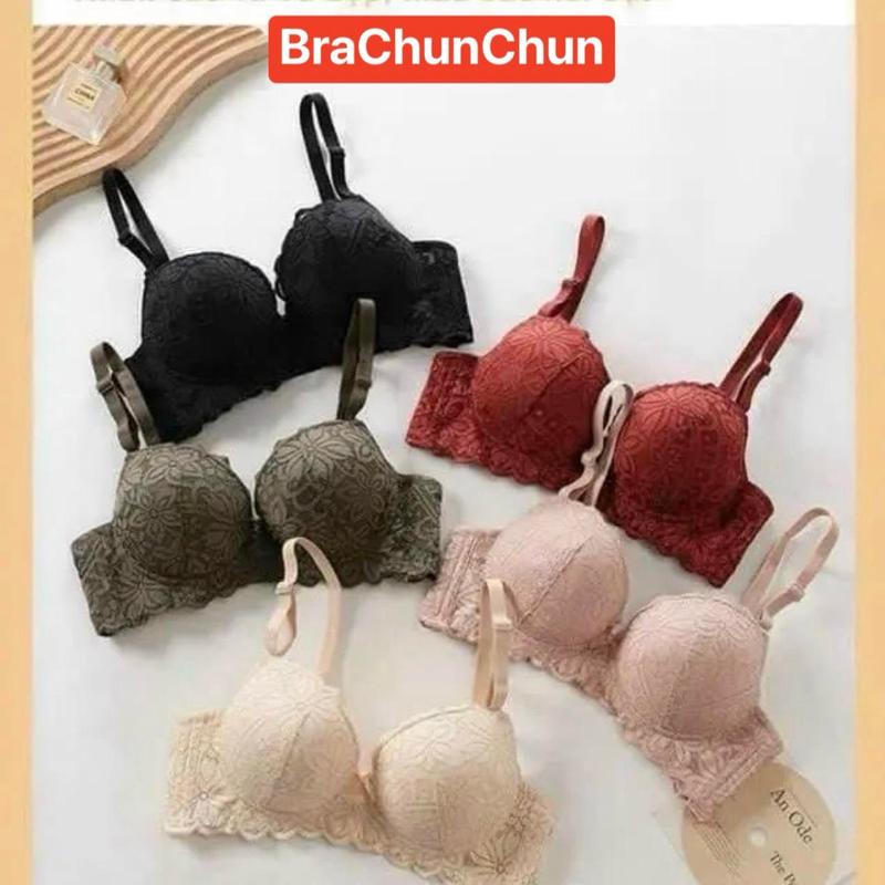 Áo lót bra nữ ren cao cấp đệm dày 5,5cm nâng V1 không gọng voi women M6.