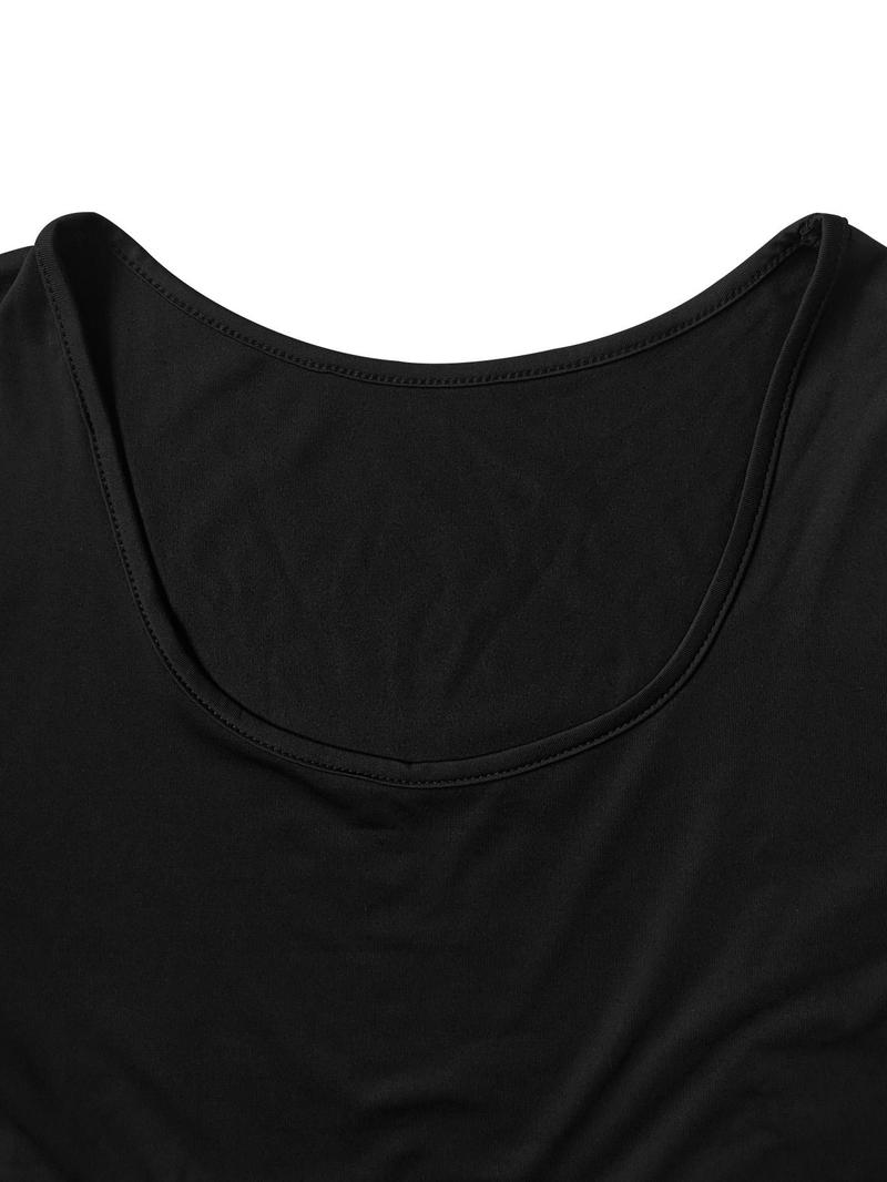 Product Introduction of Women's Solid Backless Scoop Neck Crop Top, Casual Fashion Cozy Long Sleeve T-shirt for Daily Outdoor Wear, Ladies Clothes for All Seasons, Clothing 6