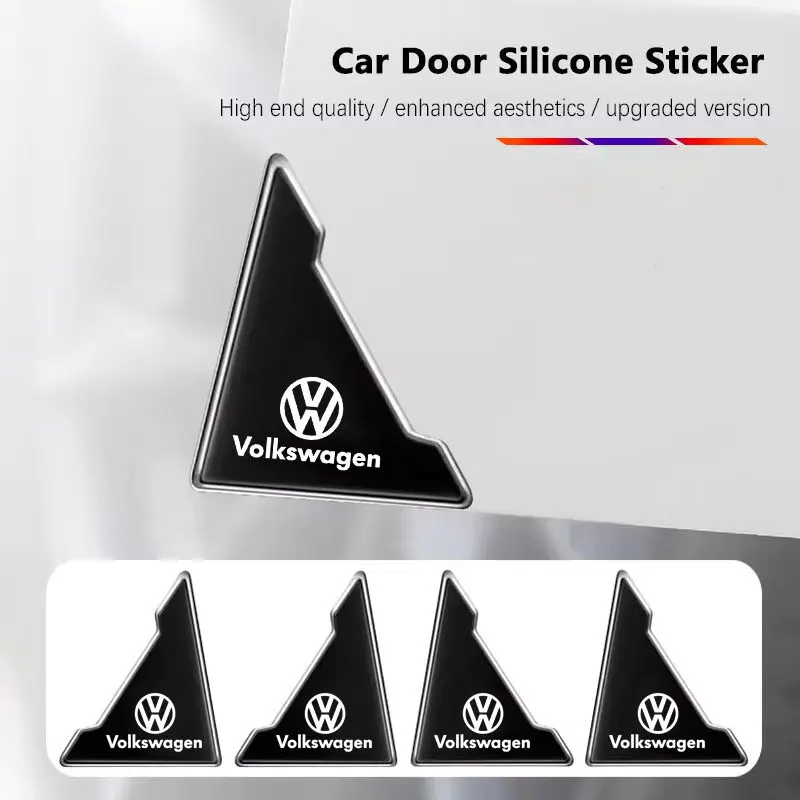 Volkswagen 2/4Pcs PVC Car Logo Door Corner Sticker Anti-Scratch protector For Volkswagen Polo Jetta Golf mk6 mk7 VW Polo Beetle Passat b7 Vento