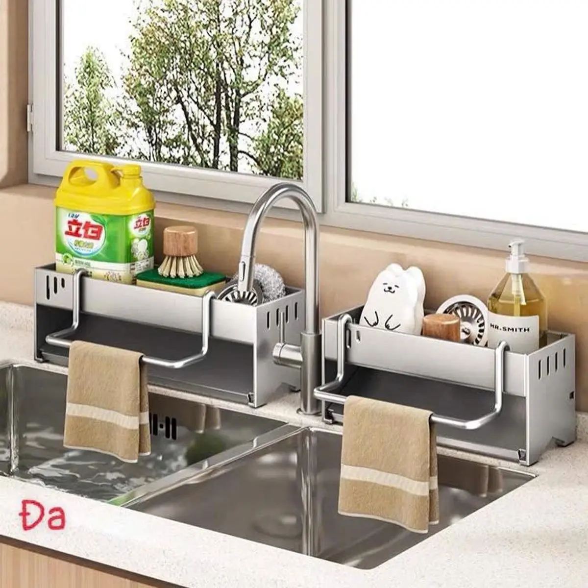 ￼Giá Để Đồ Rửa Chén Bát Nguyên Khối chống rỉ Kệ đựnġ Đồ Bồn Rửa Bát Tiện Lợi Kèm Khay Hứng Nước