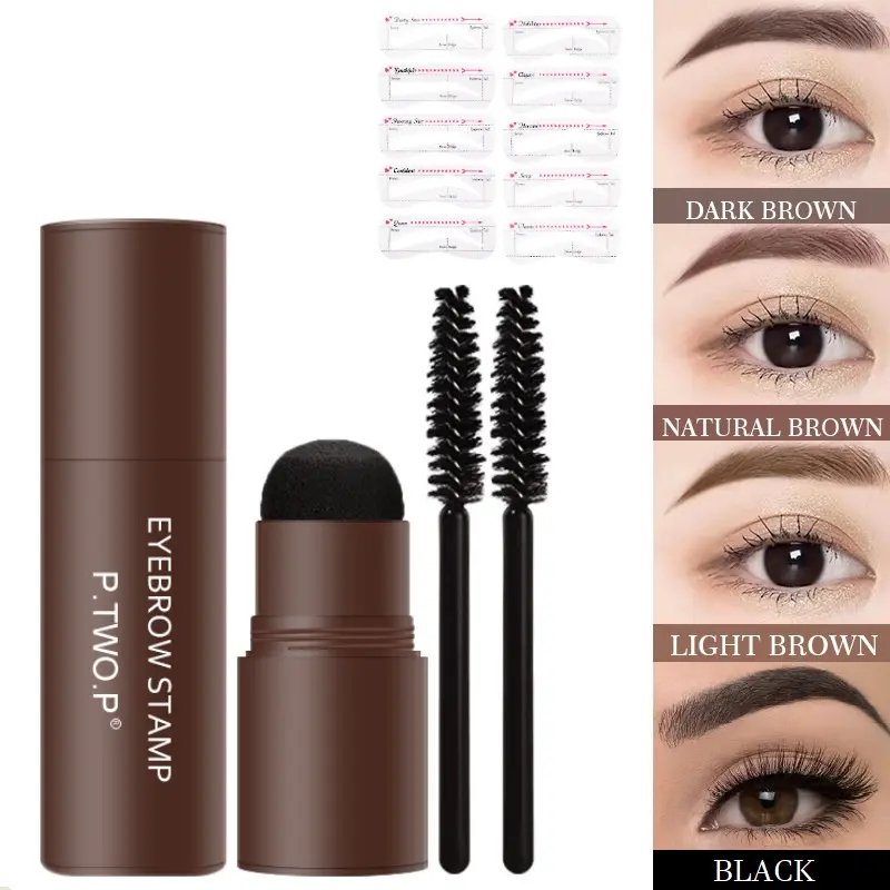 1 Set Eyebrow Stamp Shaping Set Waterproof Brow Powder Eyebrow Hair Line Stick Makeup Eyebrow Stamp Shaping for Eyebrow Makeup