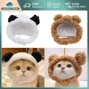 Topi Anjing Kucing / Animal Hat / Aksesoris Anjing Kucing /Headgear Karakter Hewan Imut untuk Anjing/Kucing / Bando Topi Kostum Anjing Kucing Beruang /Cats Pet Hat Bear Plush Headgear Cute Cat Dog