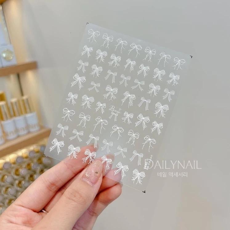 Miếng dán stick nơ mảnh trang trí móng tay Làm Nail Sơn Gel