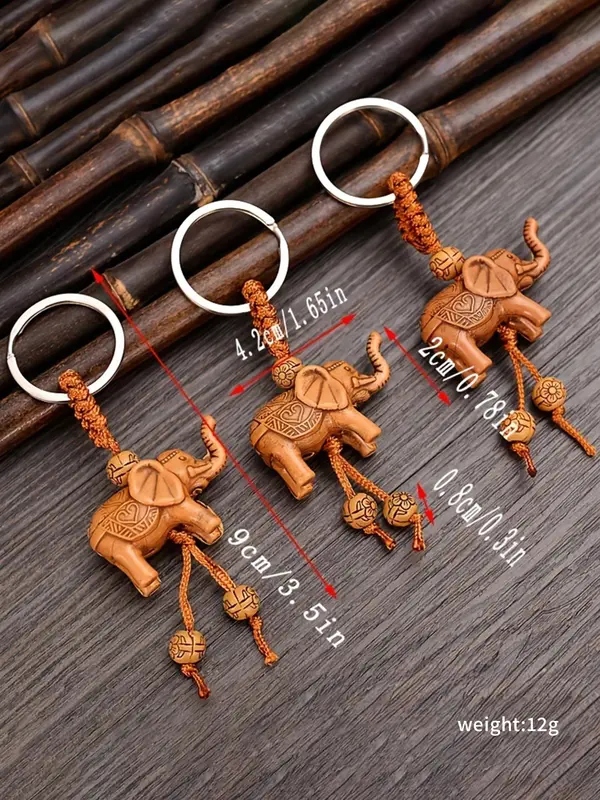 Cute Elephant Design Keychain, Boho Style Beaded Decor Pendants Keychain for Women & Men, Fashion Accessories for Bag Decoration, Charms 1