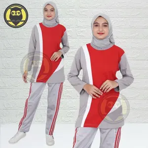 Baju Senam Wanita Muslimah / Stelan Training Wanita Muslim / Baju Olahraga Wanita Semi Tunik Terbaru