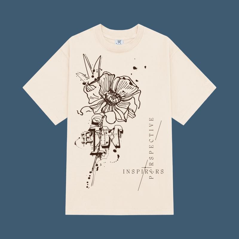 Áo thun, Áo phông local brand THE WEINS, mẫu Inspiring Flower, áo thun form rộng , cổ tròn basic, form oversized, vải  cotton compact extra co giãn 2 chiều thấm hút chất lượng cao cho nam, nữ Menswear 2