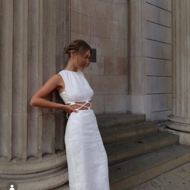 ( XẢ KHO )ĐẦM HỞ EO CỘT DÂY 51155 KHÁNH VY STORE Nữ Dress   Women