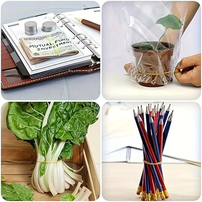 Solid Color Elastic Rubber Band, 100pcs Durable Band, Multi-purpose Rubber Band for Office & School & Home Organization 6