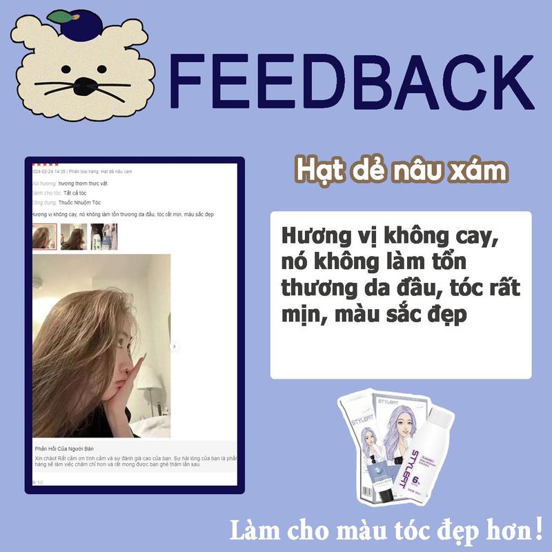 thuốc nhuộm tóc màu nâu xám ,Thuốc nhuộm tóc Nhật Bản, gửi một bộ dụng cụ nhuộm tóc đầy đủ+dầu xả Đổi Màu Tóc 2