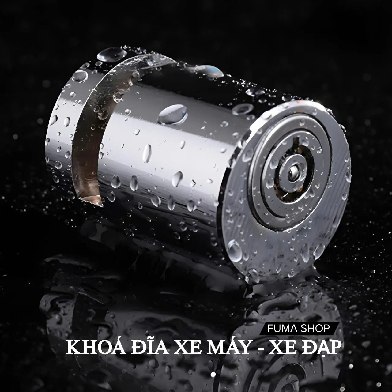 Ổ khóa phanh đĩa xe máy FUMA chống trộm thiết kế nguyên khối nhỏ gọn tiện lợi phụ kiện phụ tùng bền chắc