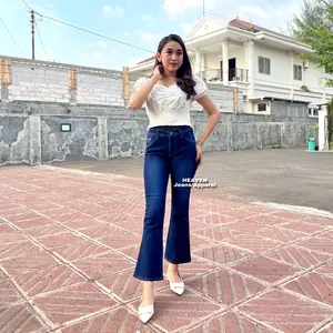 Celana Jeans Cutbray Panjang Wanita // ELENA