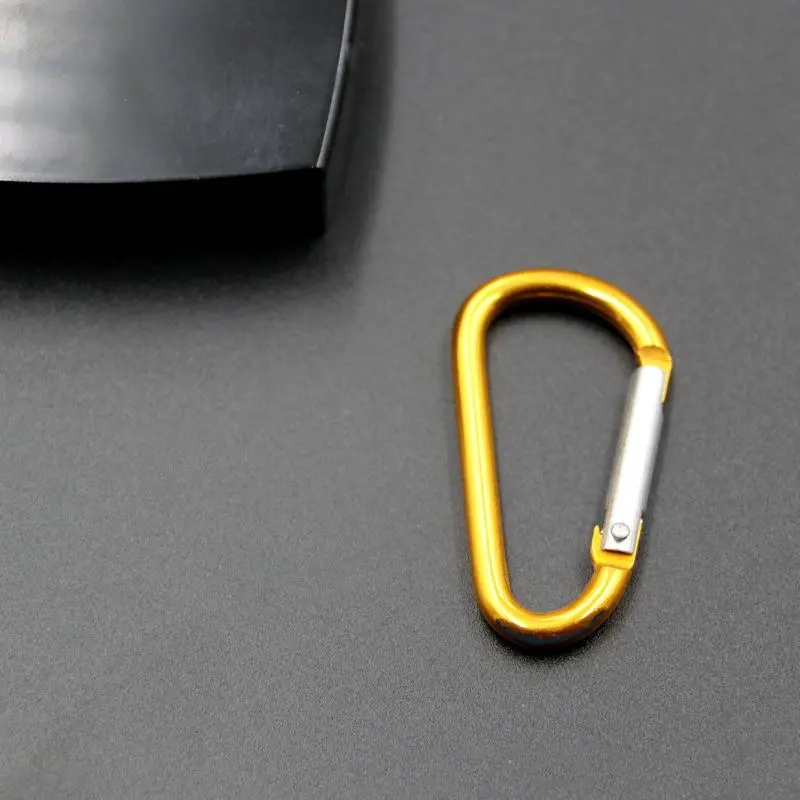 Outdoor Sports Aluminium Alloy Safety Buckle Hiking Multi Tool Climbing Button Hook Type D Carabiner