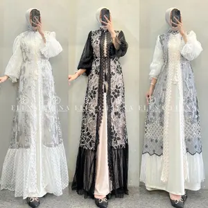 ELENA - yasmine dress lebaran wanita terbaru - dress kondangan busui dress outer brukat free tali