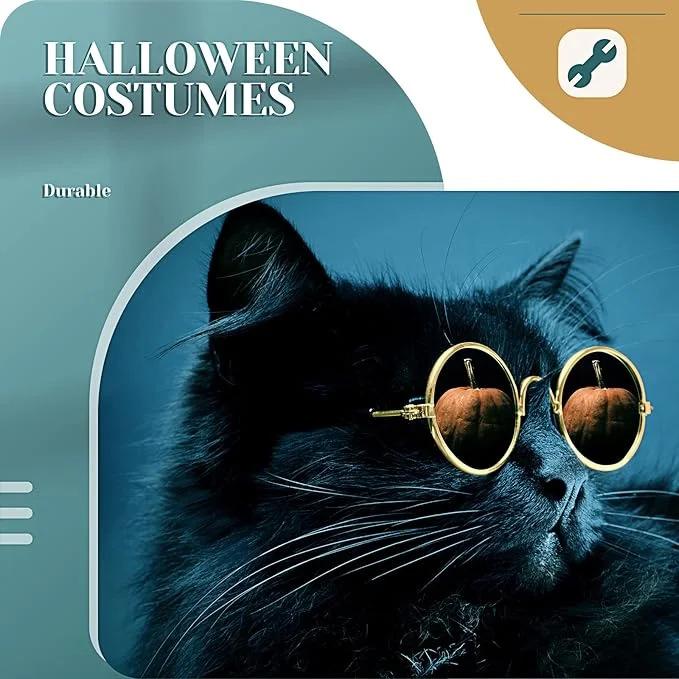 Product Introduction of Pet Sun Glasses Pet Vintage Round Glasses Cat Accessories Puppy Photos Props Decorations for Dogs Reflection Eyewear Glasses 8