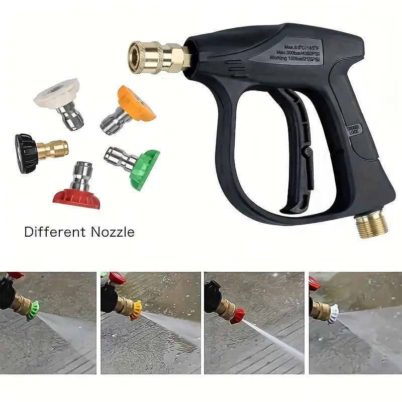 Product Introduction of High Pressure Car Washer, Garden Hose Nozzle, Car Wash Water Gun with Adjustable Spray Nozzle, Lawn Watering Nozzle, Professional Car Wash Tool 2