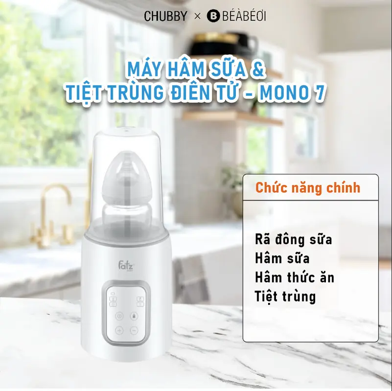MÁY HÂM SỮA & TIỆT TRÙNG ĐIÊN TỬ - MONO 7 - FATZ BABY FB3010TN