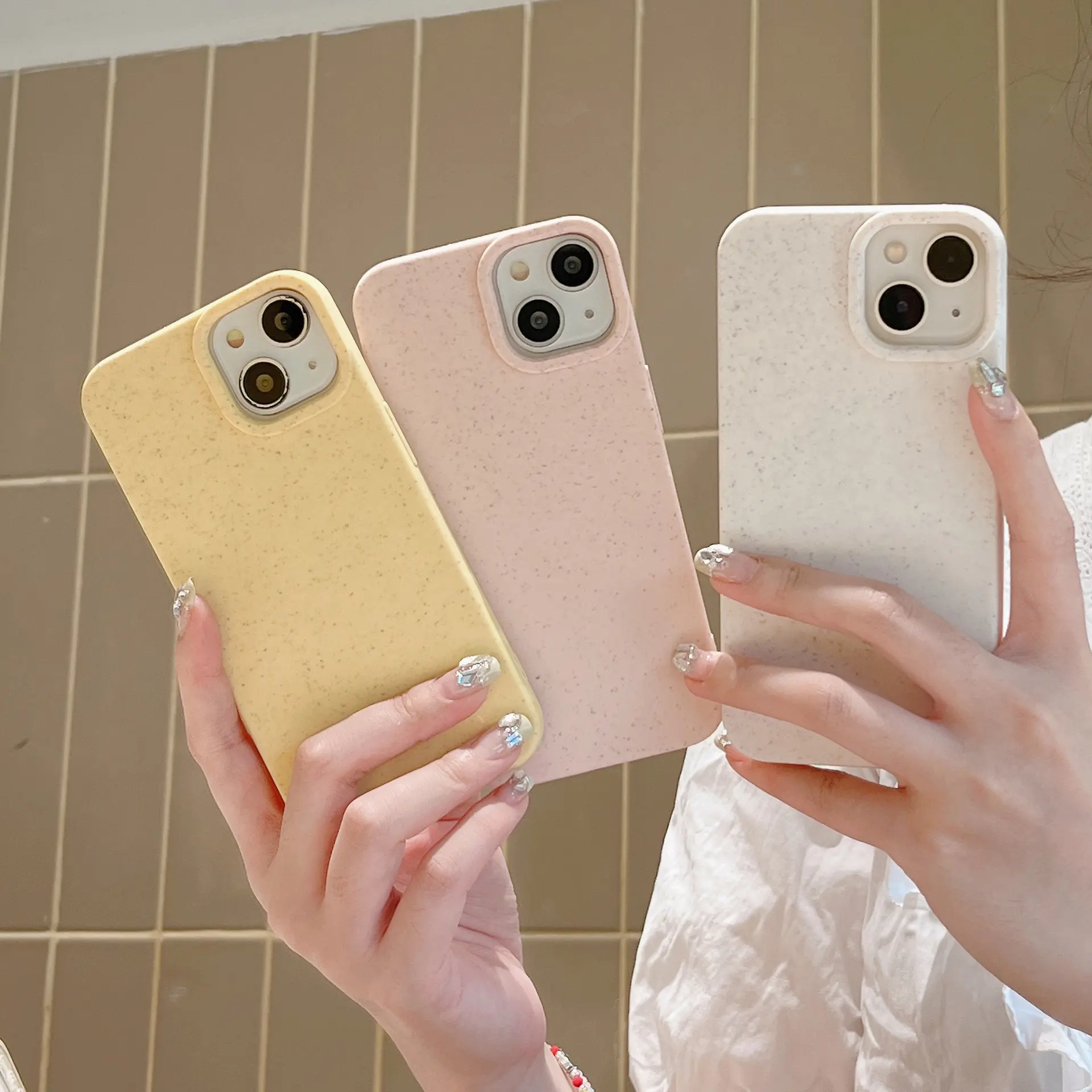 Environmental Protection Phone Case Casing hp for IPhone 11 13 12 15 14 Pro Max 6 7 8 Plus XR XS Max SE 2020 2022 Soft TPU Camera Cover Protective Shockproof Handphone Casing