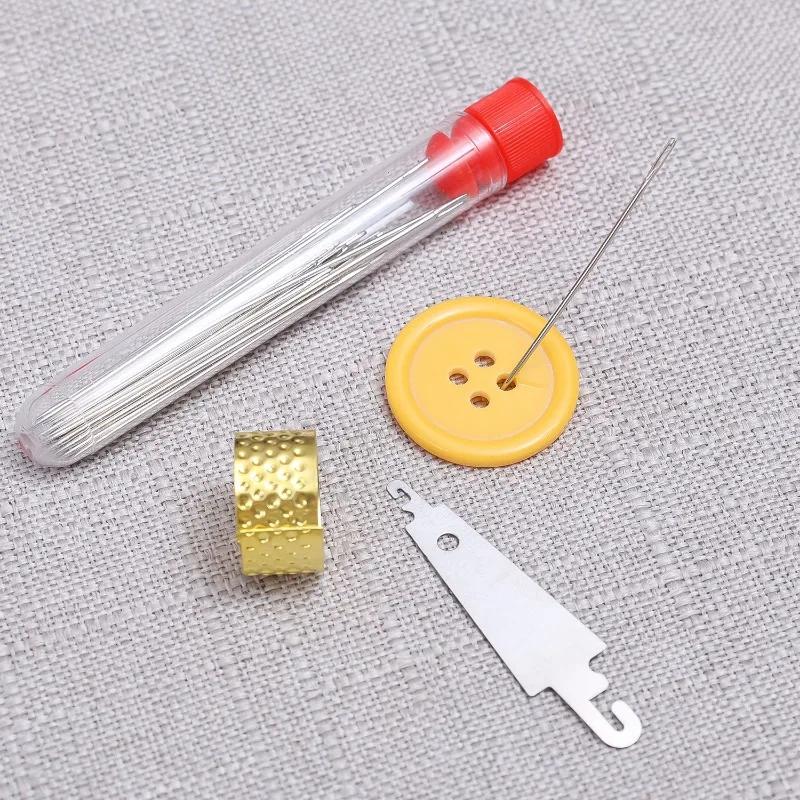 Product Introduction of 1/3Sets Multisize Blind Needle Elderly Needle-side Big Hole Hand Stainless Steel Sewing Needless Threading Household DIY Sewing Needles 15