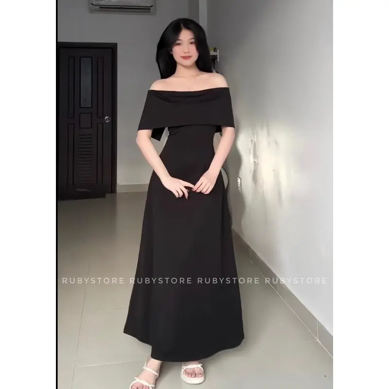 CÓ BIGSIZE _RUBYSTUDIO Đầm Ống Cúp Ngực Kèm Choàng Phom Dài - Chất Thun Mango Co Giãn 3