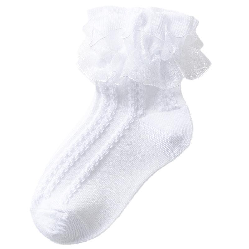 Tất Ren Đôi Cho Bé Gái, Thời Trang Trẻ Em, Công Chúa Khiêu Vũ, Cotton, A23 2
