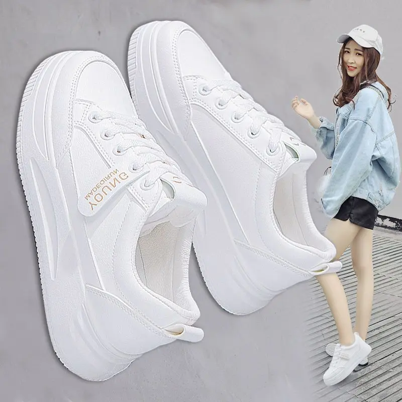 Giày Trắng Cho Nữ, Dễ Phối Đồ Với Trang Phục Mùa Hè, Đế Dày, Thích Hợp Cho Thể Thao, Phổ Biến Vào Mùa Lò Xo Và Mùa Hè, Hàng Mới Về Năm 2024