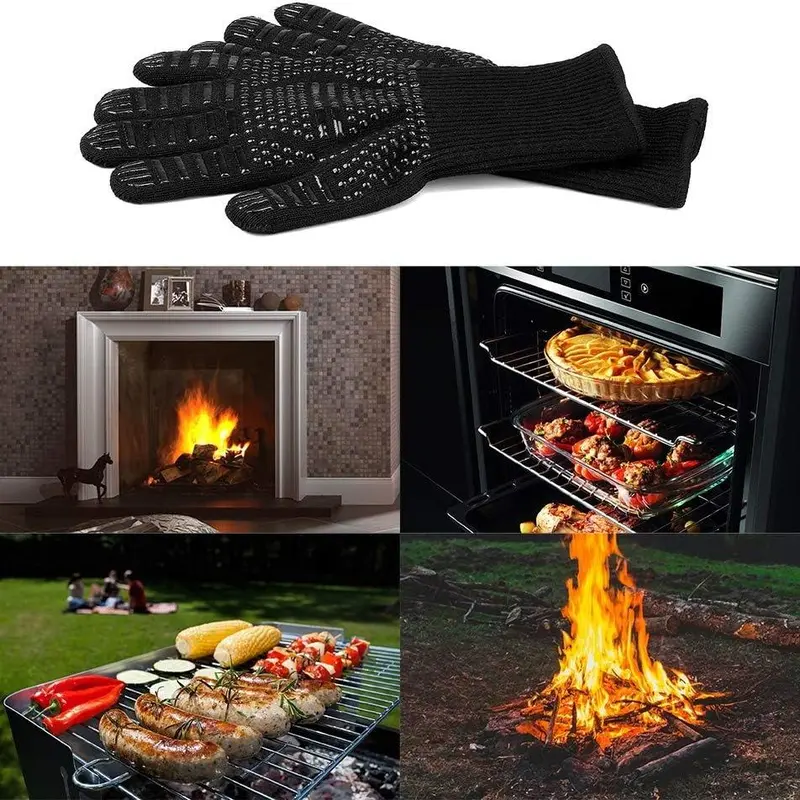 Heat Resistant Silicone Barbecue Glove, 1 Count Non-slip Grilling Glove, Travel Accessories, Household Long Kitchen Oven Glove for Baking, Cooking, Cutting 6