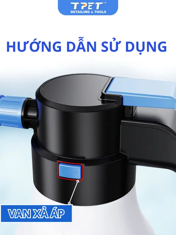 Bình phun bọt tuyết sạc tự động sạc pin rửa xe 1.5L dung tích pin 4800mAh bìnhxịt bọttuyết 5