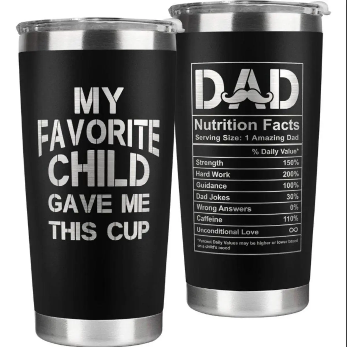 20oz Stainless Steel Tumbler, 1 Count Dad Themed Insulated Tumbler with Lid, Perfect Birthday Gift for Dad, Unique Gift for New Dad, Drinkware for Home Office Use