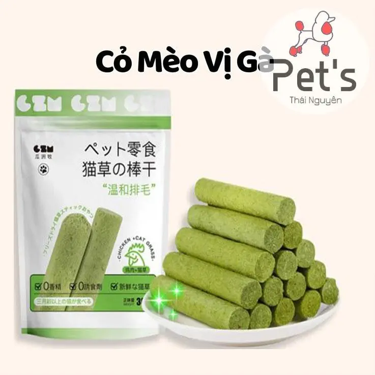 CATNIP - Que cỏ mèo, Thanh cỏ mèo, cỏ mèo vị thịt gà, Làm Sạch Răng Và Tiêu Búi Lông cho Mèo 1 gói 6 thanh 30g 0