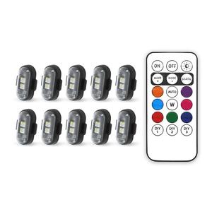 Wireless Remote Control Car LED Light Set, USB Rechargeable 8-color Changing LED Car Light, Car Warning Light, Decorative Light for Car Motorcycle