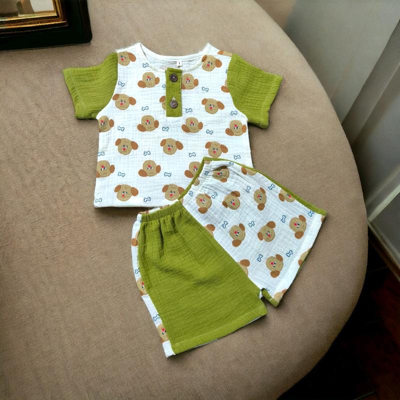 Hàng thiết kế bộ bé trai xô musslin bé từ 8-23kg. 1