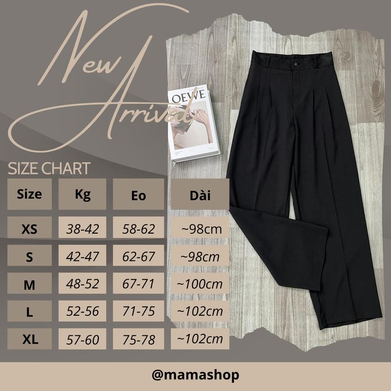 Quần ống rộng nữ chất Gold Hàn, Quần tây ống suông cullotes dáng dài 1 khuy Pants Jean  Women 1