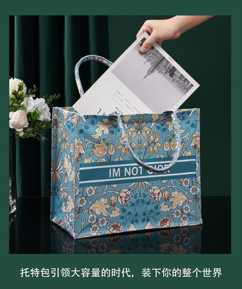 Product Introduction of Women's Bag Women's Bag Thick Retro Canvas Bag Custom in Stock Three-Dimensional Canvas Reticule Environmental Protection Shopping Bag Canvas Tote Bag 4